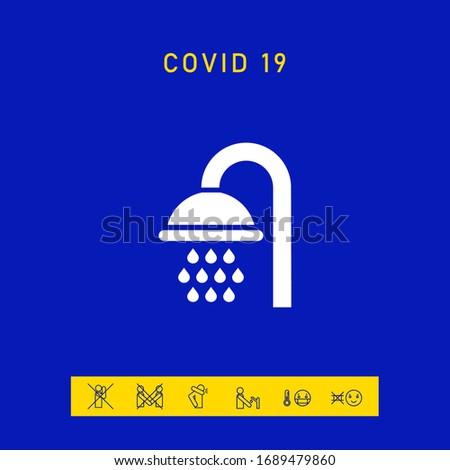 Shower icon symbol. Graphic elements for your design