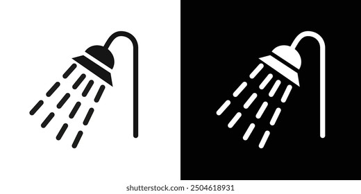 Shower icon Symbol mark in filled style