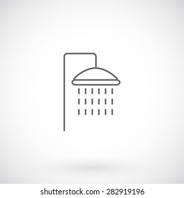 Shower icon, thin line style.