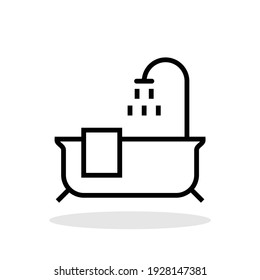 Icono de ducha de estilo plano. Símbolo de baño para el diseño de su sitio web, logotipo, aplicación, interfaz de usuario Vector EPS 10.