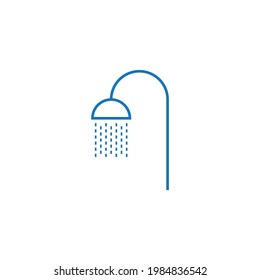 icono de ducha a la moda de estilo plano aislado en fondo blanco