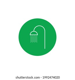 icono de ducha a la moda de estilo plano aislado en fondo blanco