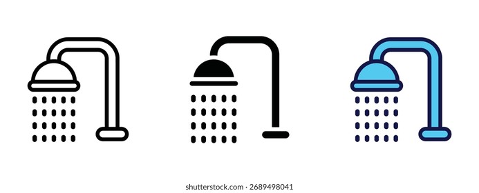 Icono de ducha Vector. diseño de baño y diseño moderno de proyectos de plomería. Ilustración vectorial.