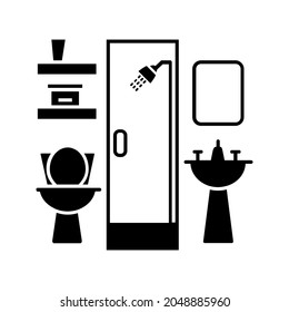 Vector de icono de ducha. signo de ilustración de higiene. símbolo de baño.