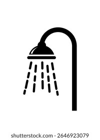 Ícone do chuveiro ilustração vetorial, símbolo do banho isolado, sinal do chuveiro, sinal do banheiro, vetor dos temas do banheiro e da higiene.