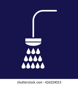 Shower icon vector illustration. Blue background