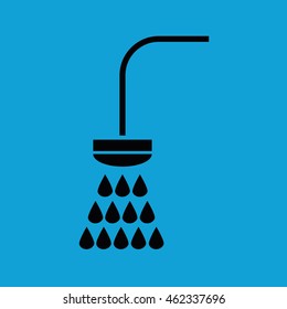 Shower icon vector illustration. Blue background