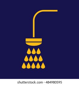 Shower icon vector illustration. Blue background