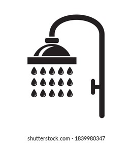 Diseño de iluminación de vectores de iconos de ducha