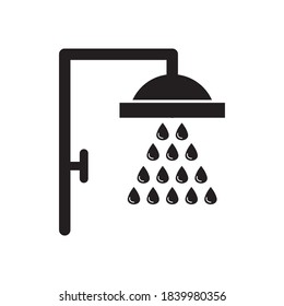 Diseño de iluminación de vectores de iconos de ducha