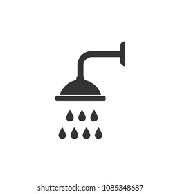 Shower icon. Vector illustration, flat, design.