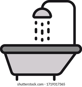 Icono de ducha Ilustración vectorial plana