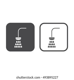 Shower icon vector illustration. Gray and white
