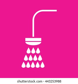 Shower icon vector illustration. Pink background