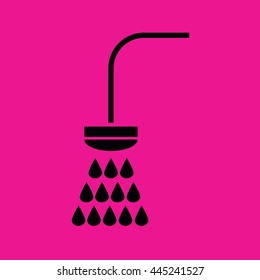 Shower icon vector illustration. Pink background