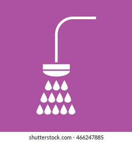 Shower icon vector illustration. Purple background