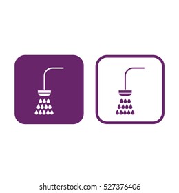 Shower icon vector illustration. Purple and white