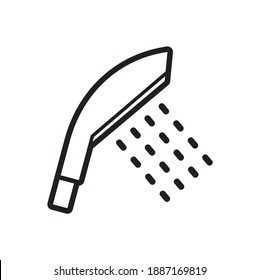 shower icon vector isolated, line icon