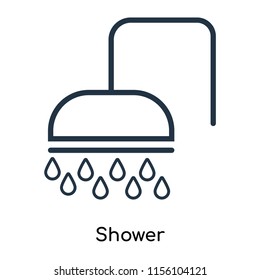 Shower icon vector isolated on white background, Shower transparent sign , thin symbols or lined elements in outline style