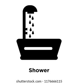 Shower icon vector isolated on white background, logo concept of Shower sign on transparent background, filled black symbol