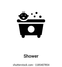 Shower icon vector isolated on white background, logo concept of Shower sign on transparent background, filled black symbol