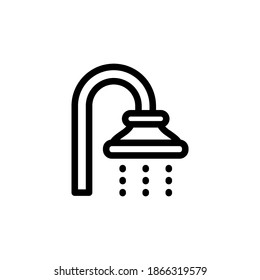 Shower icon, vector, line art design editable stroke