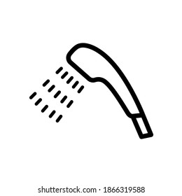 Shower icon, vector, line art design editable stroke