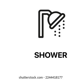 shower icon vector. Linear style sign for mobile concept and web design. shower sugar symbol illustration. Pixel vector graphics - Vector.	