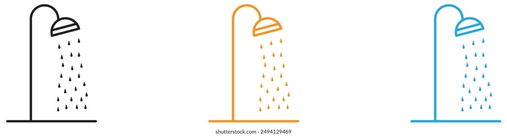Shower icon vector logo set collection for web app ui