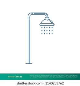 Shower Icon Vector Logo Template Illustration Design. Vector EPS 10.
