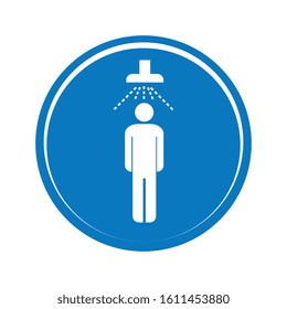 Shower icon vector. Man taking shower. Vector shower web icon.