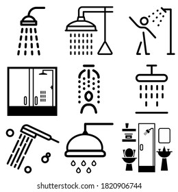 Shower icon vector set. hygiene illustration sign collection. bath symbol.