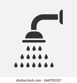 signo vectorial del icono de ducha aislado en el fondo. color de plantilla de símbolo de ducha editable. vectoriales 10