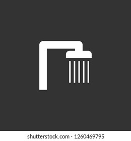 shower icon vector. shower sign on black background. shower icon for web and app