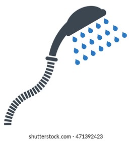 Shower icon. Vector style is bicolor flat iconic symbol, smooth blue colors, white background.