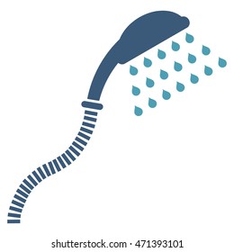 Shower icon. Vector style is bicolor flat iconic symbol, cyan and blue colors, white background.