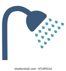 Shower icon. Vector style is bicolor flat iconic symbol, cyan and blue colors, white background.