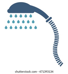 Shower icon. Vector style is bicolor flat iconic symbol, cyan and blue colors, white background.