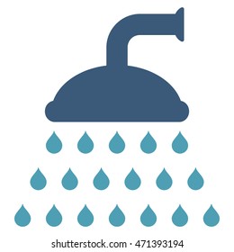 Shower icon. Vector style is bicolor flat iconic symbol, cyan and blue colors, white background.