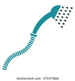 Shower icon. Vector style is bicolor flat iconic symbol with rounded angles, soft blue colors, white background.