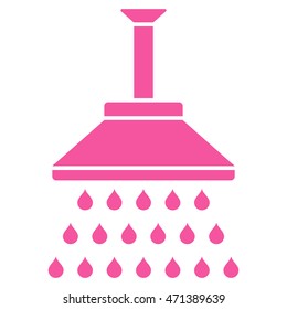 Shower icon. Vector style is flat iconic symbol, pink color, white background.