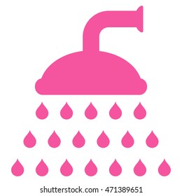 Shower icon. Vector style is flat iconic symbol, pink color, white background.