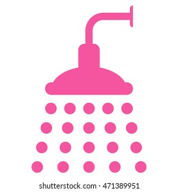 Shower icon. Vector style is flat iconic symbol, pink color, white background.