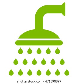 Shower icon. Vector style is flat iconic symbol, eco green color, white background.