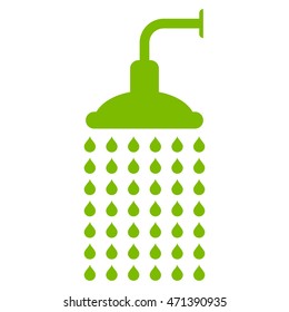 Shower icon. Vector style is flat iconic symbol, eco green color, white background.