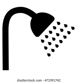 Shower icon. Vector style is flat iconic symbol, black color, white background.
