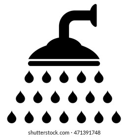 Shower icon. Vector style is flat iconic symbol, black color, white background.