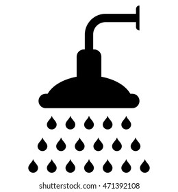 Shower icon. Vector style is flat iconic symbol, black color, white background.