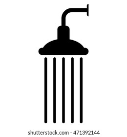 Shower icon. Vector style is flat iconic symbol, black color, white background.