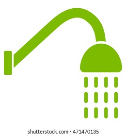 Shower icon. Vector style is flat iconic symbol with rounded angles, eco green color, white background.